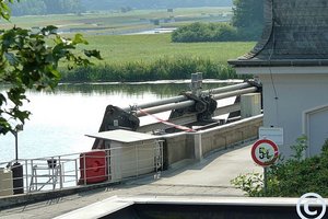 Betriebsgebäude der Wasserkraftanlage