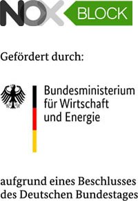 Logo NOx-Block und Logo vom Bundesministerium für Wirtschaft und Energie