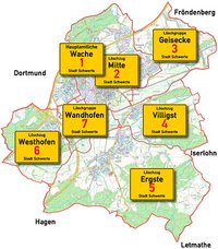Löschgruppen im Stadtgebiet