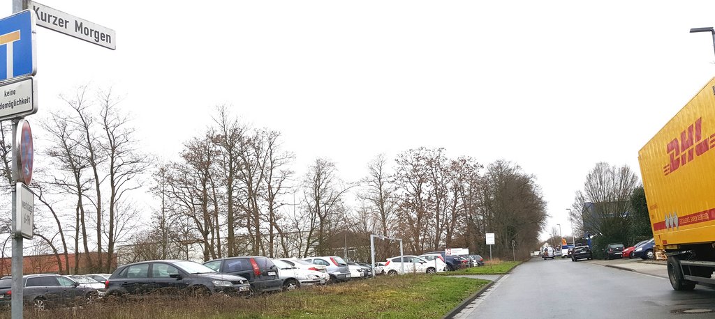 Vollsperrung des Gehwegs in der Straße Kurzer Morgen
