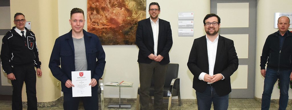 Ernennungsurkunde für den neuen Brandmeister Sven Berndt