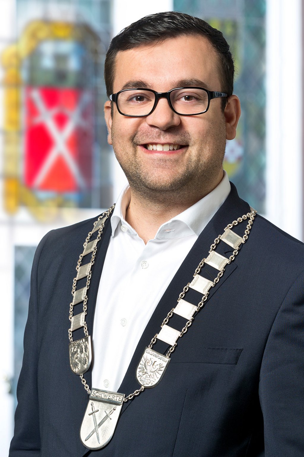 Rat der Stadt Schwerte tagt am 13. Mai 2020 Foto Dimitrios Axourgos mit Amtskette