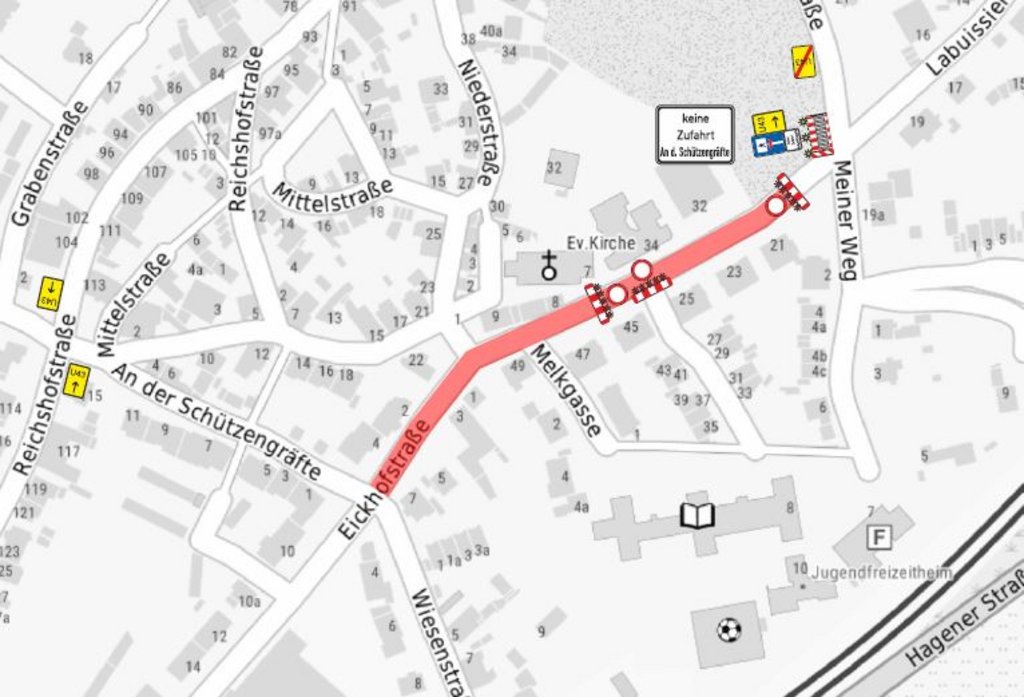 Verkehrliche Einschränkungen durch Baumaßnahmen in Westhofen